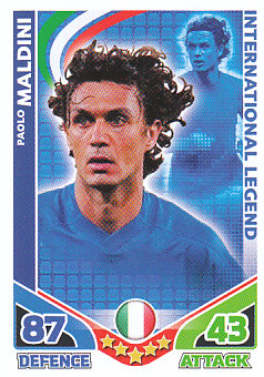 Paolo Maldini Italy 2010 World Cup Match Attax International Legends #IL